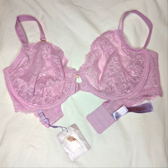 NWT Savage X Fenty Pink Lace Bra New - Picture 2 of 6